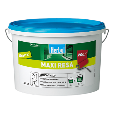maxi resa herbol MAXI RESA HERBOL Idropittura murale traspirante ad altissima resa - immagine 1